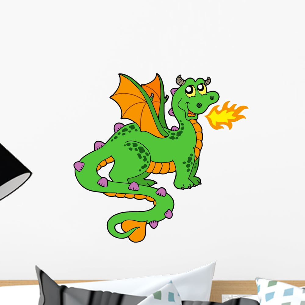 WM497445 Wallmonkeys Baby Dragon Wall Decal Peel and Stick Animal Graphics 18 in H x 17 in W 