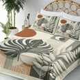 thumbnail image 3 of Ambesonne Monstera Fitted & Top Sheet Set with Shams, Neutral Mid Century Boho, Cinnamon Pale Sage Green, 3 of 5