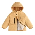 thumbnail image 3 of BXJX Boys Fleece Lined Jackets, Waterproof Zipper Outdoor Long Sleeve Winter Hooded Coats Yellow Size 6-7 T, 3 of 3