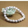 thumbnail image 4 of Natural White Howlite Gemstone 8mm Round Beads Stretch Bracelet 7" Unisex, 4 of 5