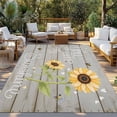 thumbnail image 2 of You Are My Sunshine Outdoor Rug for Patio/Deck/Porch, Non-Slip Large Area Rug 5 x 7 Ft, Yellow Sunflowers Cute Bees Heart Retro Wood Indoor Outdoor Rugs Washable Area Rugs, Camping Rug Carpet Runner, 2 of 8