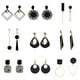 thumbnail image 2 of Pendientes largos colgantes negros para mujer, pendientes colgantes cuadrados triangulares, joyería de moda para mujer 2022 boucle oreille Tan Jianjun unisex, 2 of 2