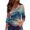 Royal Blue, variant on JoveMarine Women's V-Neck 3/4 Sleeve Floral Print Top Casual Blouse with Slit Hem Spring Fall Fashion Tunic for Daily Wear Weekend Beige L