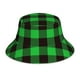 thumbnail image 1 of Balery Buffalo Plaid Green Black Sombreros para el sol para hombre y mujer, sombrero de pescador con UPF 50+, 1 of 6