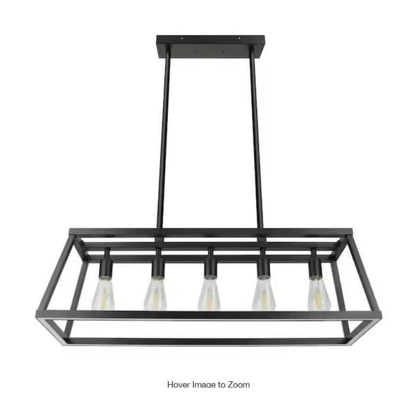 Feit Electric Katalyst 60-Watt 5-Light Matte Black Modern Adjustable CCT and 3-Light Modes Integrated LED Chandelier Light