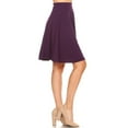 thumbnail image 3 of Women's High Waist Basic Stretchy Casual Solid A-Line Midi Skirts, 3 of 6