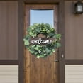 thumbnail image 5 of Welcome Sign with Artificial Wreath for Front Door Farmhouse Wreath Front Door Wall Decor Welcome Home Sign Home Decoration Outdoor Indoor Door Hanger,Housewarming Gift,11.8inch, 5 of 10