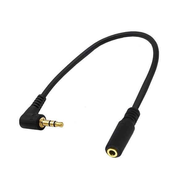 Space Saving Right Angles 3.5mm 3Pole Male to 3.5mm 4Pole Female Adapter Cable for Headphones