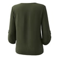 thumbnail image 7 of Yteetum 3/4 Length Sleeve Summer Tops for Women Oversized 3/4 Sleeve Crewneck Cotton Linen Shirts Casual Solid Round Neck Loose Lightweight Comfy Half Sleeve T Shirts, 7 of 7