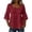 Wine, variant on Vivianyo HD Women's Square Neck Lace Trim Blouse, Tiered Ruffle Three Quarter Flare Sleeve Woven Casual Top for Women, Sizes S-2XL