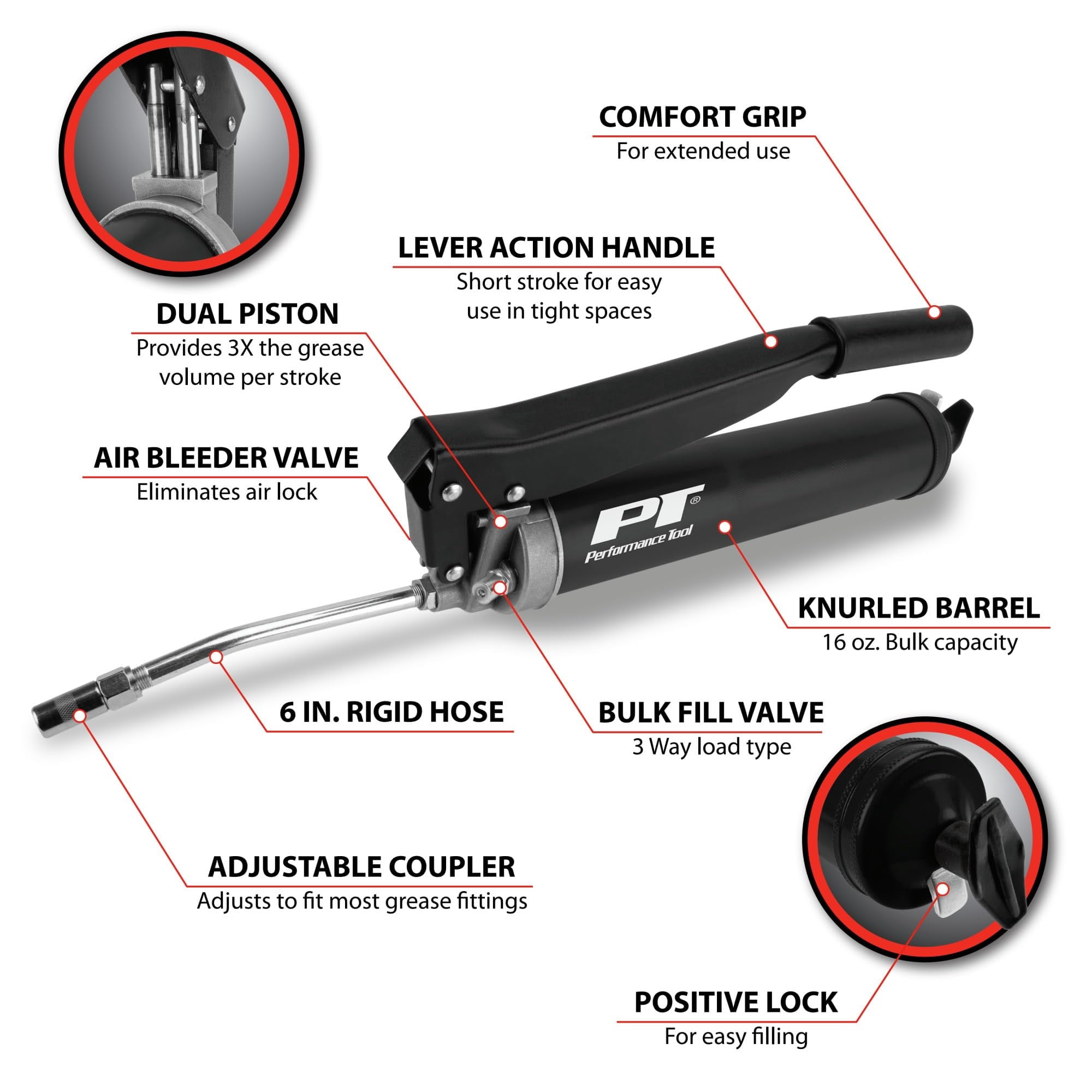 Wilmar Corp. / Performance Tool High Volume Lever Action Grease Gun