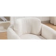 thumbnail image 4 of Mid-Century Modern Barrel Accent Chair - Versatile Armchair for Living Room, Bedroom, Guest Room, Office, Ivory, 4 of 29