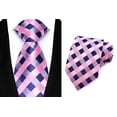 thumbnail image 4 of Classic Business Neckties for Men - Set of 3 Jacquard Woven Ties in Stripe & Check Designs, Sizes Include Regular and Extra Long for Big & Tall, 4 of 4