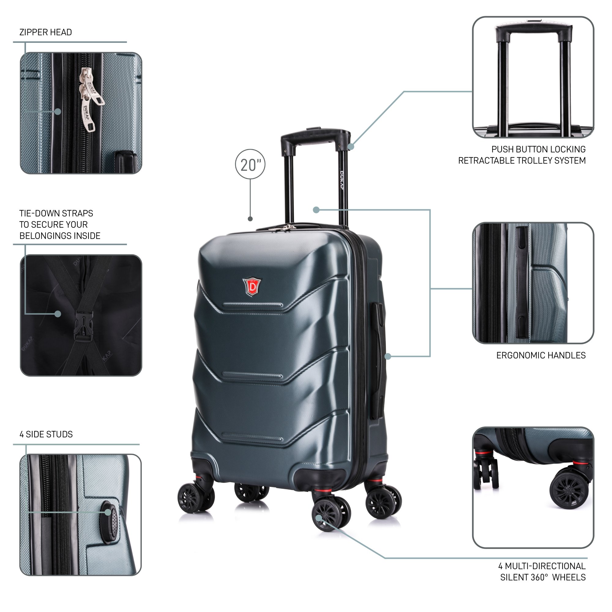 Dukap Zonix 20" Lightweight Hardside Spinner Luggage photo 3