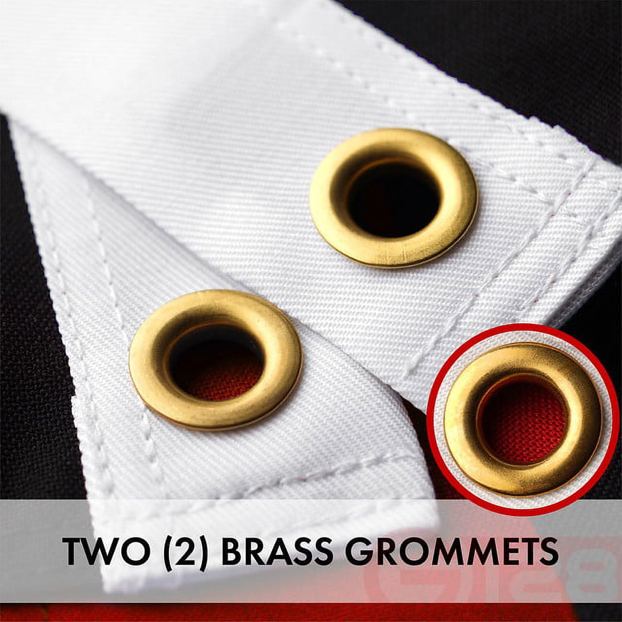 G128 Thin Red Line Flag Embroidered 2x3 FT 2-Pack Heavy Duty 220GSM Tough Spun Polyester U.S. American Flag Brass Grommets Honoring Fire Fighters and EMTs Black White and Red US Flag
