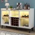 thumbnail image 1 of Zocalo Armario de Bar de vinos, gabinete de café para el hogar con Estante para Vino y Soporte para Vidrio, aparador de Cocina con Estante de Almacenamiento, gabinete de Licor (Blanco), 1 of 9
