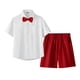 thumbnail image 1 of Odeerbi Niños 3 Piezas Caballero Traje Formal Preppy Traje Manga Corta Camisa de Vestido + Traje Pantalones Cortos + Corbata Colegial Conjunto de Uniforme, 1 of 9