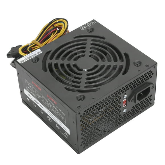 ATX 250W Power Supply, 115/230V Adjustable Non Modular Power Supply, Low Noise Power Supply, Manual Switch PFC Power Supply With1.1Meter Power Cord for Gaming ATX Case Computers