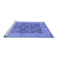 thumbnail image 2 of Ahgly Company Machine Washable Indoor Square Oriental Blue Industrial Area Rugs, 3' Square, 2 of 4