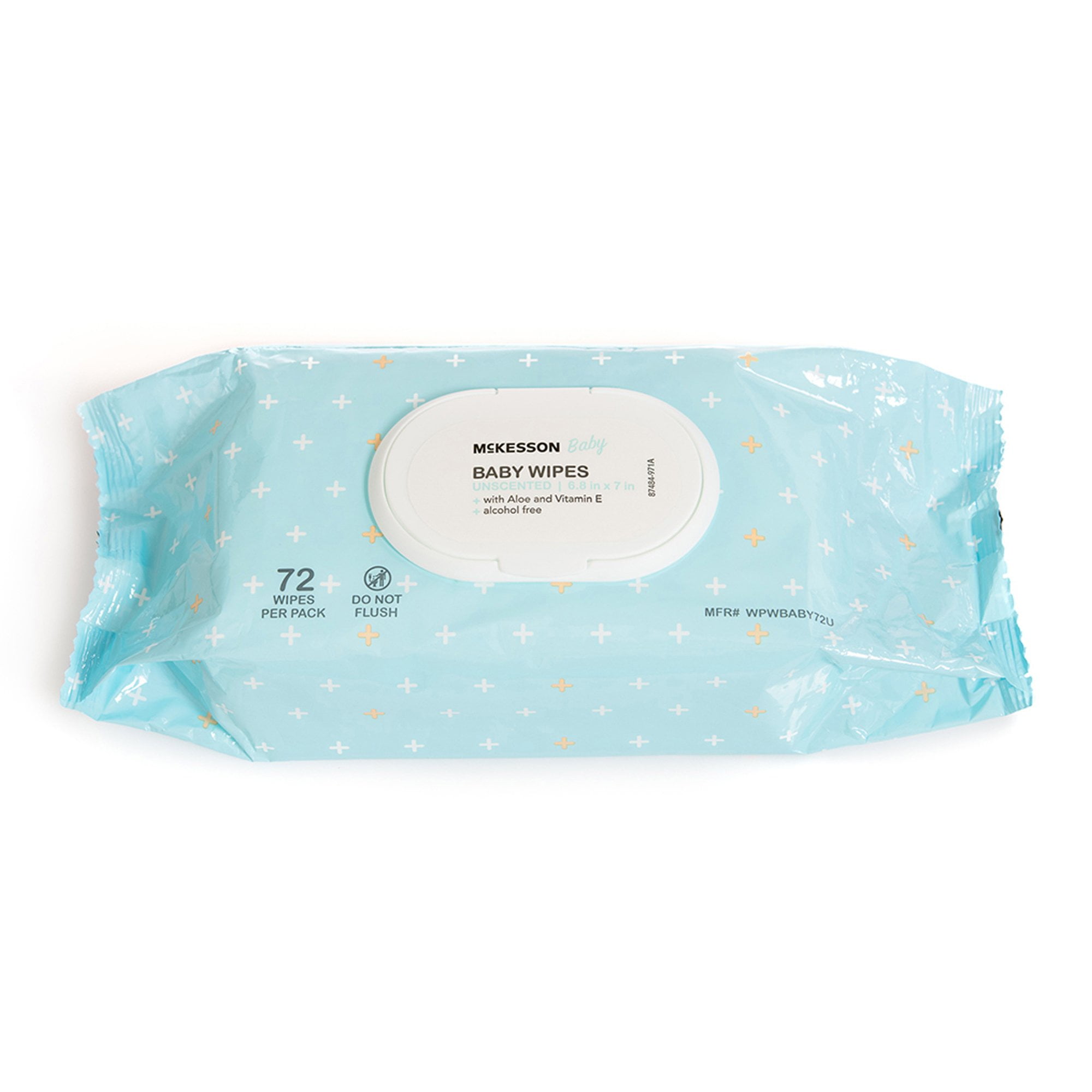 McKesson Baby Wipes with Aloe, Vitamin E - Unscented for Sensitive Skin, 72 Wipes, 12 Packs, 864 Total