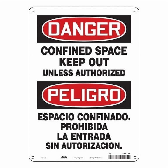 Condor Safety Sign,14 inx10 in,Aluminum 465L66