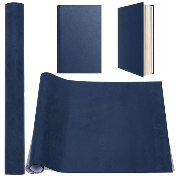 1pc 51 x 11.8 Inch Navy Blue Book Cloth Paper Backed Book Cover Suede Fabric Surface Bookbinding Book Cloth for Book Binding Supplies Scrapbooking Protector Album Adult DIY Crafts Imitation Leather
