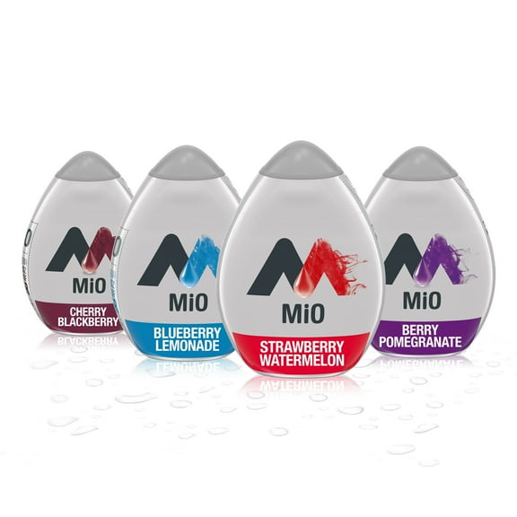 MiO Sugar Free Water Enhancer Variety Pack: Cherry Blackberry, Blueberry Lemonade, Strawberry Watermelon & Berry Pomegranate, 4 ct Pack, 1.62 fl oz Bottles