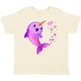 thumbnail image 3 of Inktastic Valentine's Day Cute Pink Narwhal with Hearts Boys or Girls Toddler T-Shirt, 3 of 5