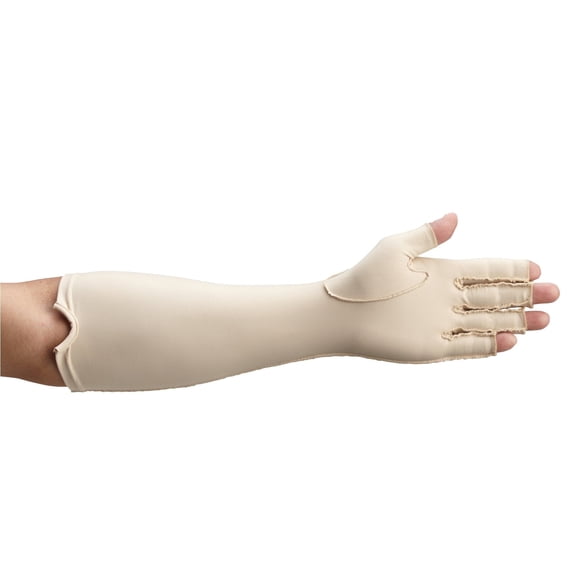 Rolyan Open Finger Compression Glove, Left Hand, Small, Forearm Length, 1 Pack