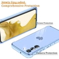 thumbnail image 4 of Compatible with Samsung Galaxy S22 Case with HD Screen Protector Shockproof Protection, Love Heart Plating Girly Women Cute Soft TPU Luxury Elegant Case for Galaxy S22 5G Case, Blue, 4 of 12