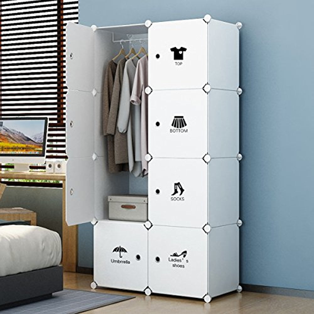 Kousi Portable Closet Clothes Wardrobe Bedroom Armoire Storage