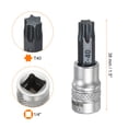 thumbnail image 2 of Uxcell 6Pcs Punta de Socket Torx 1/4" Drive T40 Acero S2 Cabeza Estrella Destornillador Brocas Adaptador Socket de Acero CR-V para Reparación de Tuercas y Tornillos de Eje de Auto, 2 of 7