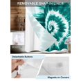 thumbnail image 3 of No Hook Cloth Fabric Shower Curtain with Snap in Liner, Turquoise Ombre Waterproof Shower Curtains Set with See Through Top Window, Country Watercolor Ethnic Tribal Tie Dye Bath Curtains 72"x78", 3 of 6