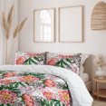 thumbnail image 2 of Ambesonne Peony Down Alternative Quilt Comforter, Floral Vintage Leafy Design, King, Forest Green Dark Coral, 2 of 5