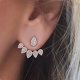 thumbnail image 2 of Aretes De Circón Con Diamantes Completos | Pendientes Huecos De Mariposa Con Hoja De Diamante De Acero Inoxidable Accesorios Para Damas, 2 of 4