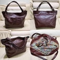 thumbnail image 5 of 2022 New Large Capacity Tote Bag Womens Large Bag With Pockets Soft Leather Hand-held One Shoulder Retro Oil Wax Leather, 5 of 5
