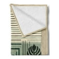 thumbnail image 2 of Ambesonne Monstera Fleece Throw Blanket Mid Century Boho Abstract 50"x60" Cinnamon Pale Sage Green, 2 of 5