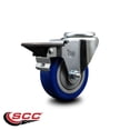 thumbnail image 2 of 3.5 Inch Blue Poly Wheel Swivel Bolt Hole Caster with Posi Lock Brake SCC, 2 of 2