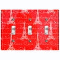 thumbnail image 1 of Metal Light Switch Plate Cover Romantic Paris Eiffel Tower Red Letter PRS003, 1 of 13