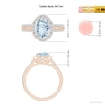 thumbnail image 5 of ANGARA Natural Oval 1.5 ct Aquamarine Split Shank Halo Ring with Diamonds in 14K Rose Gold for Women (Size-9x7mm) | March Birthstone, Anniversary, Jewelry Gift for Women | Natural Aquamarine Ring, 5 of 10