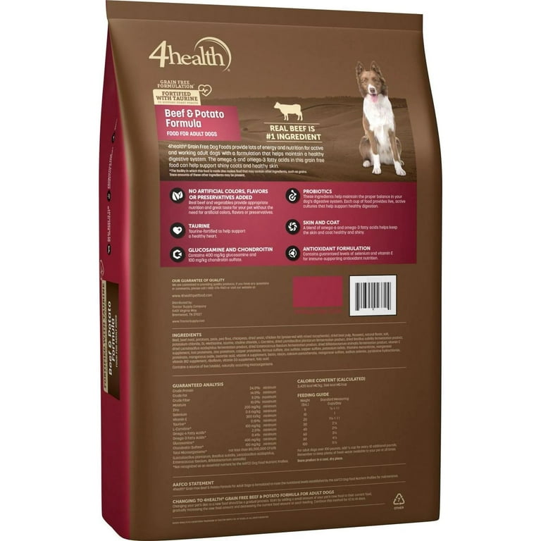 4health Grain Free Formulation Beef and Potato Formula Dry Dog Food 30 lb