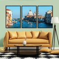 thumbnail image 3 of IDEA4WALL 3 Piece Framed Canvas Wall Art for Living Room, Bedroom Italy City Landscape Canvas Prints for Modern Home Decoration Ready to Hang, 3 of 4