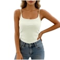 thumbnail image 3 of XIAONU Women's Spaghetti Strap Cami Tank Slim Fit V Neck Basic Sleeveless Top, 3 of 7