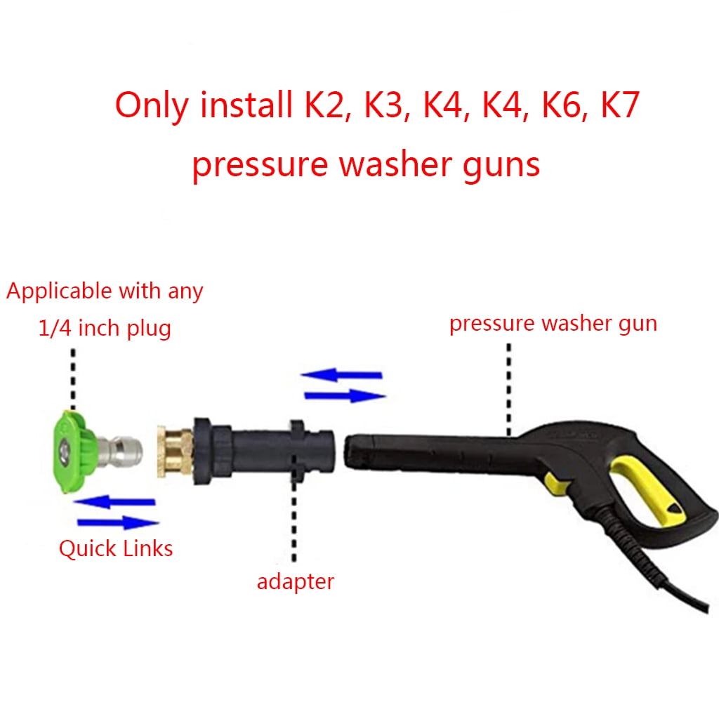 Vhbw Lot d'accessoires 6-pcs compatible avec Kärcher K2, K3, K4, K5, K6, K7  nettoyeur haute-pression - adaptateur, embout pulvérisateur