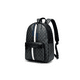 thumbnail image 1 of Mochila Casual De Cuero Suave de Hombre Escolar/viaje /negocio negro cuadras rallas blanco azul, 1 of 5