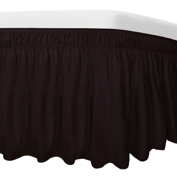 Falda de Cama Fácil de Usar para Cama Queen/King con Caída de 35 cm Chocolate