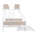 thumbnail image 5 of Jopath Bunk Bed Twin over Full with Trundle, Bunk Bed Frame with 2 Side Ladder and Guardrails Metal Bunk Bed for Teens Adults Brown & White, 5 of 9