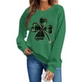 thumbnail image 6 of ClodeEU Womens Saint Patrick's Day Print Sweatshirt ，Classic Long Sleeve Crewneck Pullover Green,Womens Plus XL, 6 of 6