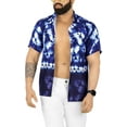 thumbnail image 4 of LA LEELA Men's Hawaiian Shirts Short Sleeve Button Down Shirt Mens Casual Shirts Vacation Tropical Beach Summer Party Shirts for Men Funny L Starlight, Blue, 4 of 6