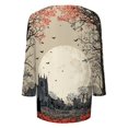 thumbnail image 4 of Halloween Shirts for Women Crew Neck Trendy Casual Tops Funny 3/4 Sleeve Halloween Graphic T Shirts Festival Gray 4XL, 4 of 4